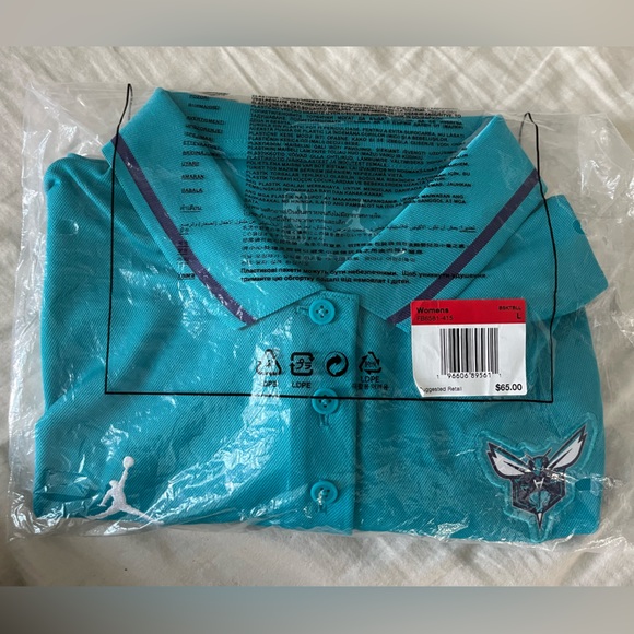 NBA Tops - Charlotte Hornets Teal Polo Shirt NWT Large Women’s